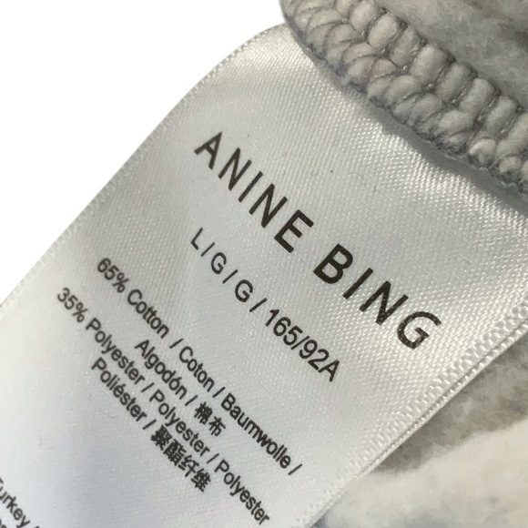Anine Bing Gray and White Spencer Crewneck Sweatshirt - Picture 5 of 6